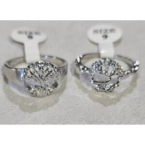 Fragrant Jewels Tree Of Life Ring Set Of 2 NWT Size 9